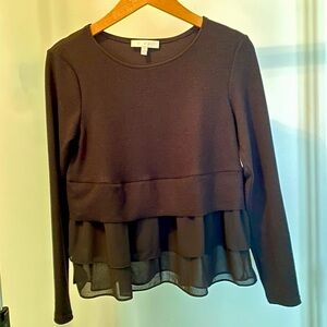 Anthropologie Eri + Ali ruffle peplum too